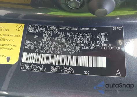 2008 Lexus Rx 350 z USA, uszkodzony, nr VIN 2T2GK31U88C035443